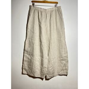 Bryn Walker NWT Natural Casbah 100% Linen Elastic Waist Wide Leg Pant Size XXL